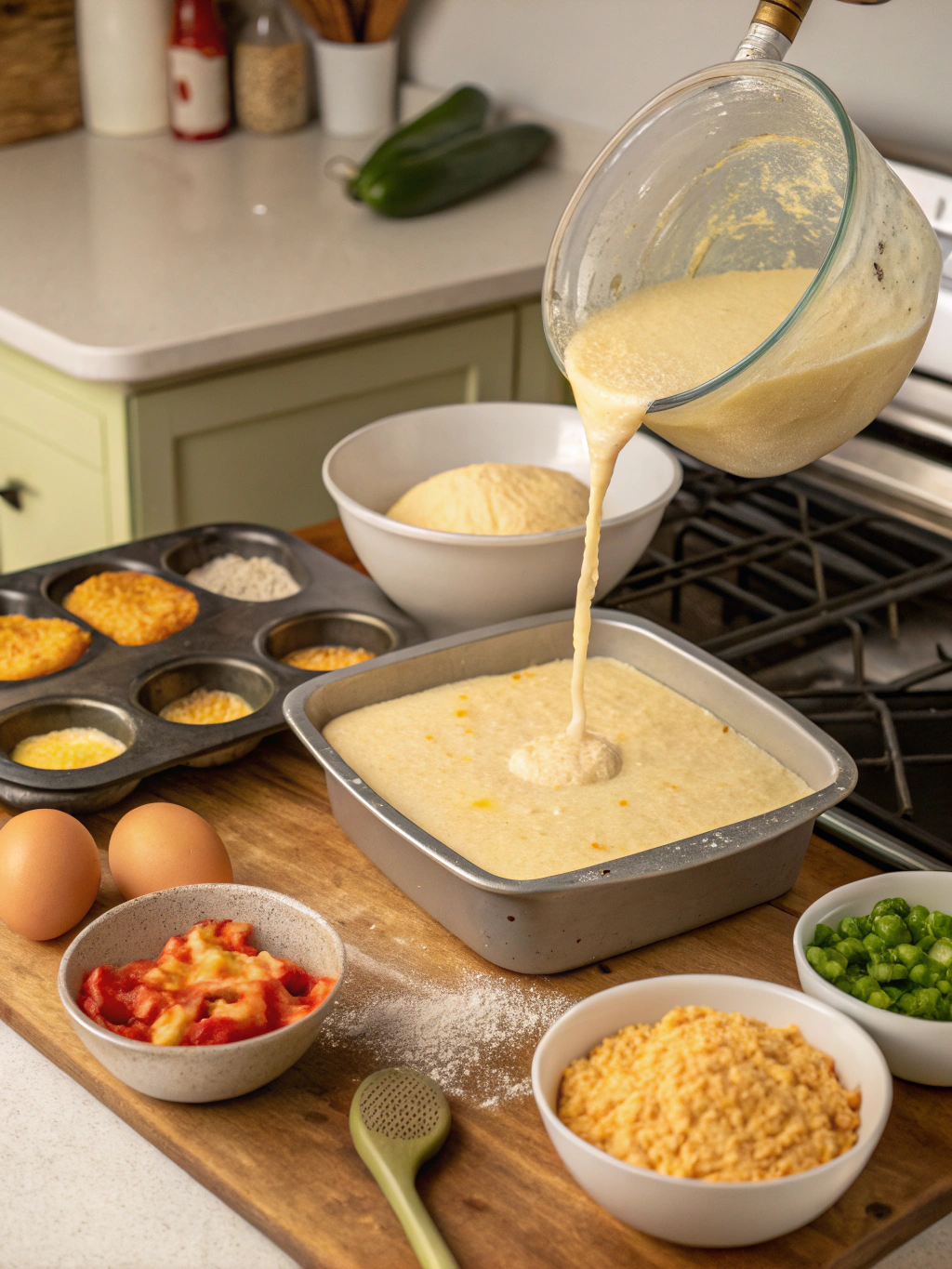 jiffy mexican cornbread recipe​ preparing steps